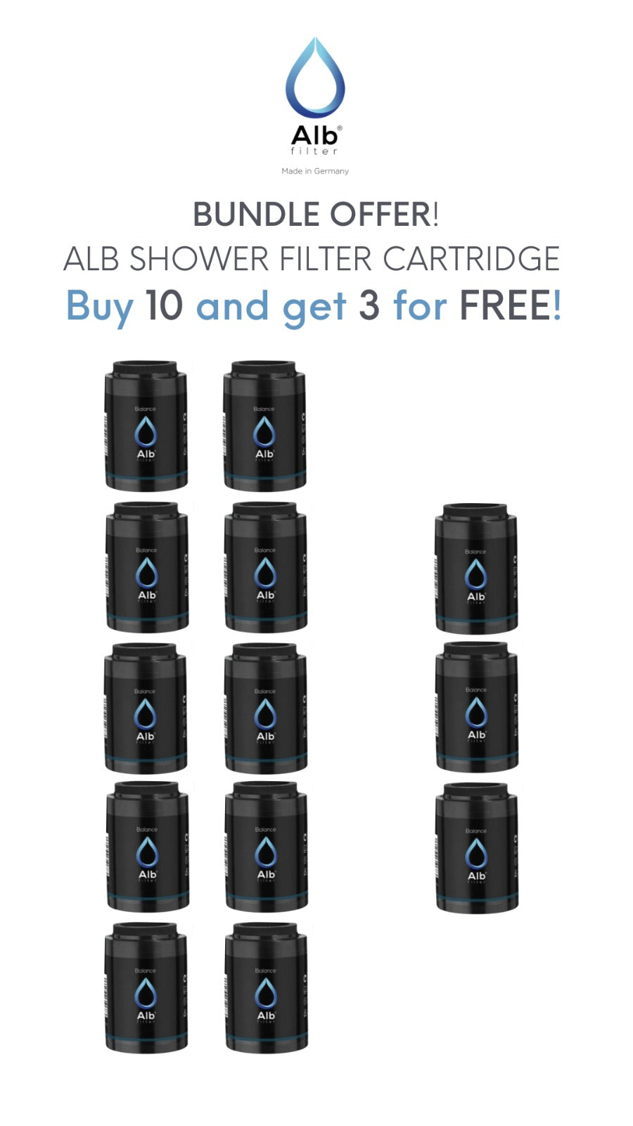 Alb Shower Filter Cartridge (Bundle of 10) Buy 10 Get 3 Free